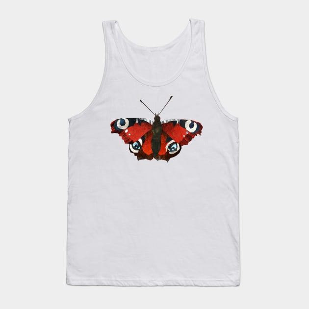 Peacock butterfly Tank Top by Babban Gaelg